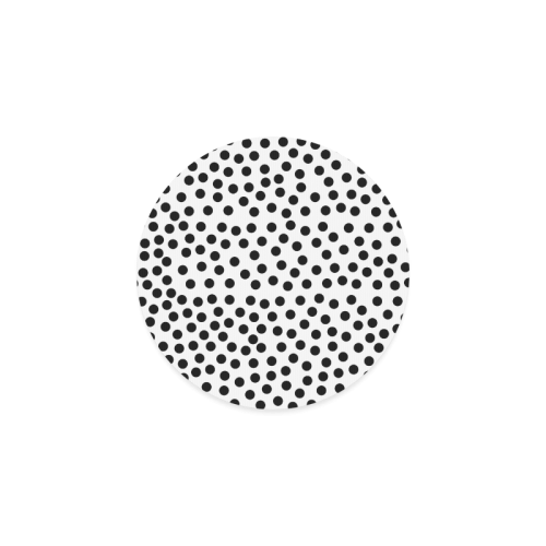 Black Polka Dot Design Round Coaster