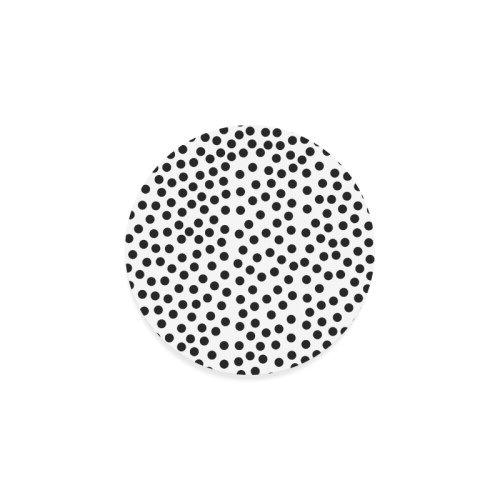 Black Polka Dot Design Round Coaster