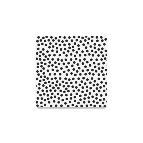 Black Polka Dot Design Square Coaster