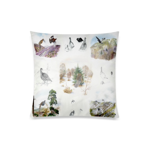 Birds puzzle Custom Zippered Pillow Case 20"x20"(Twin Sides)