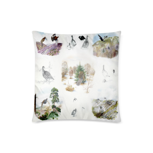 Birds puzzle Custom Zippered Pillow Case 18"x18"(Twin Sides)