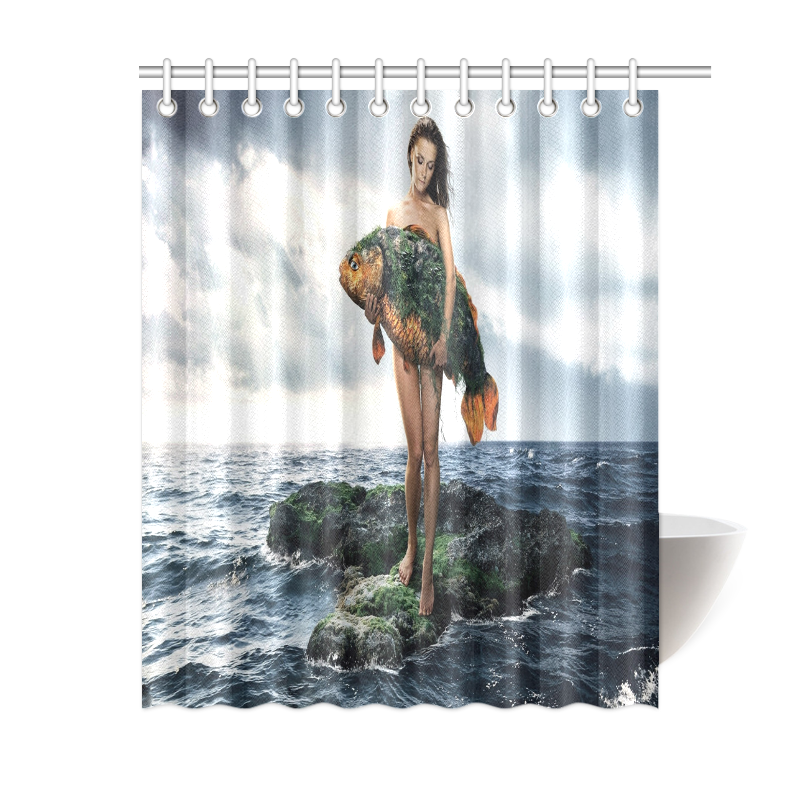 Fish woman Shower Curtain 60"x72" ID D38038