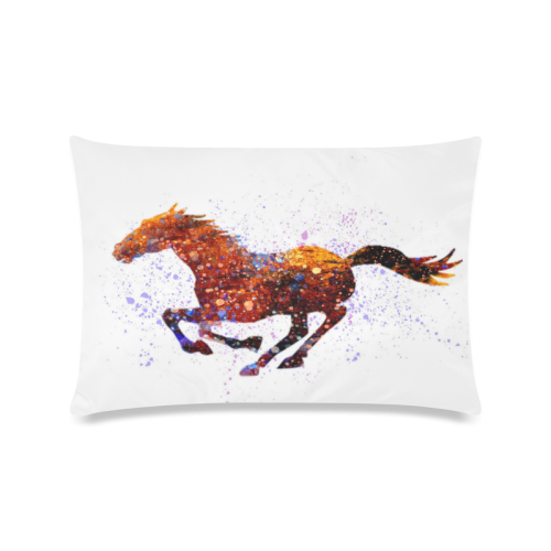 Splash Running Horse Digital Painting Custom Zippered Pillow Case 16"x24"(Twin Sides)