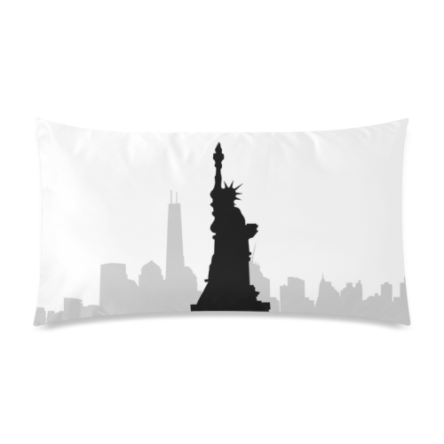 Statue of Liberty of Digital Painting on canvas Rectangle Pillow Case 20"x36"(Twin Sides)