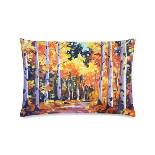 Autumn Forest Painting Custom Zippered Pillow Case 16"x24"(Twin Sides)