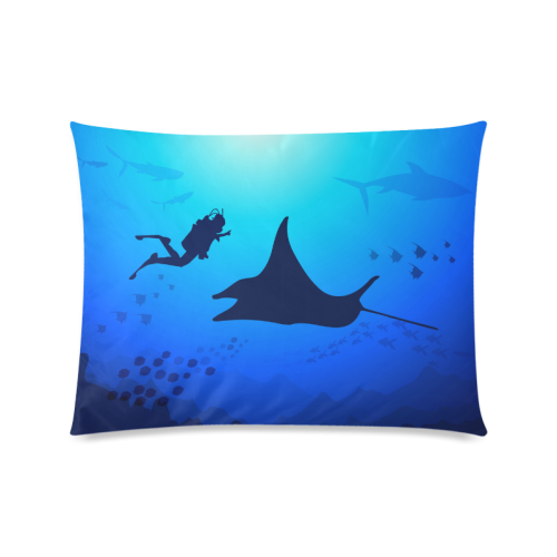 Under the Sea , Digital Painting on canvas Custom Zippered Pillow Case 20"x26"(Twin Sides)