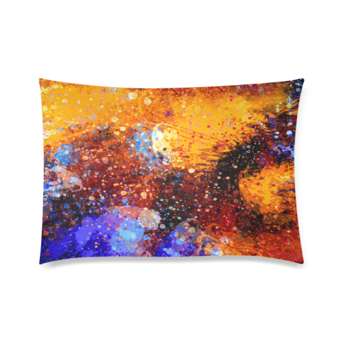 Abstract Splash Painting on Canvas Custom Zippered Pillow Case 20"x30"(Twin Sides)