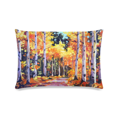 Autumn Forest Painting Custom Zippered Pillow Case 16"x24"(Twin Sides)
