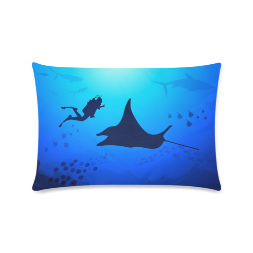 Under the Sea - Digital Painting on Canvas Custom Zippered Pillow Case 16"x24"(Twin Sides)