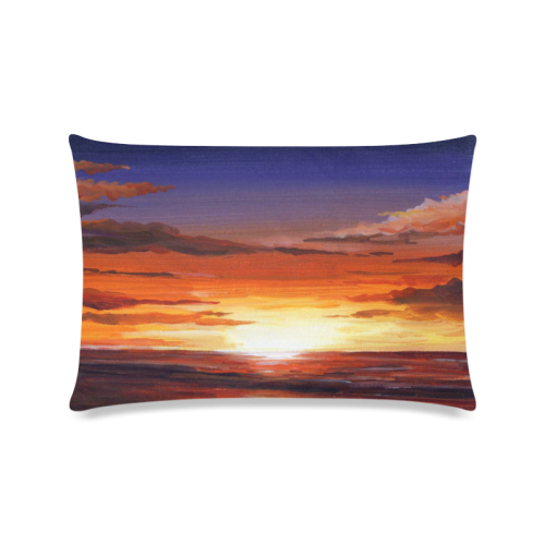 Sunset Acrylic Painting Design Custom Zippered Pillow Case 16"x24"(Twin Sides)