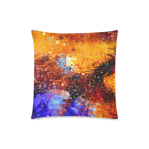 Abstract Splash Painting on Canvas Custom Zippered Pillow Case 18"x18"(Twin Sides)