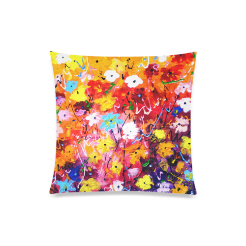 Abstract Flower Design Custom Zippered Pillow Case 20"x20"(Twin Sides)