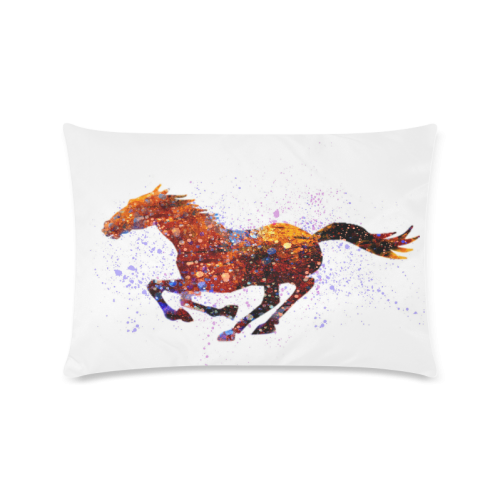 Splash Running Horse Digital Painting Custom Zippered Pillow Case 16"x24"(Twin Sides)