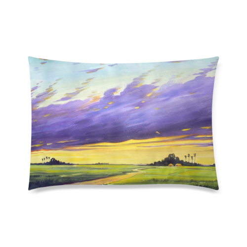 Acrylic Landscape Painting Design Custom Zippered Pillow Case 20"x30"(Twin Sides)