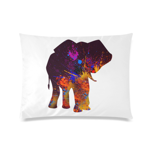 Splash Elephant Painting Design Custom Zippered Pillow Case 20"x26"(Twin Sides)