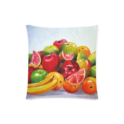 Fruits Acrylic Painting Design Custom Zippered Pillow Case 18"x18"(Twin Sides)