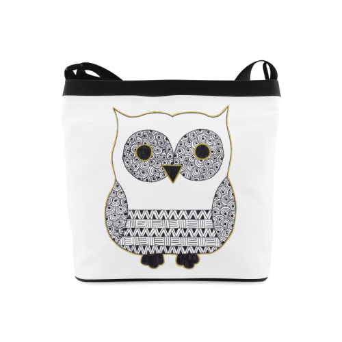Black and White Owl Crossbody Bags (Model 1613)