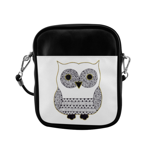 Black and White Owl Sling Bag (Model 1627)