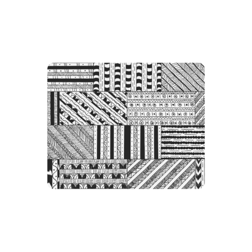 Abstract Black and White Rectangle Mousepad