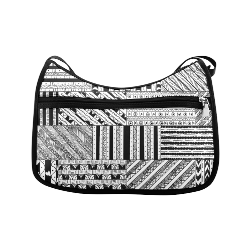 Abstract Black and White Crossbody Bags (Model 1616)