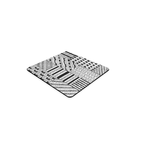 Abstract Black and White Square Coaster