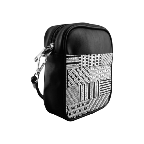 Abstract Black and White Sling Bag (Model 1627)