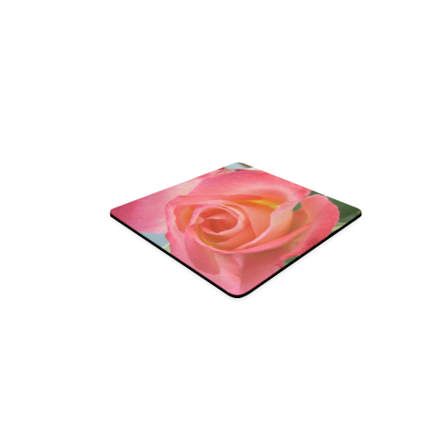 Pink Rose Close-Up Square Coaster