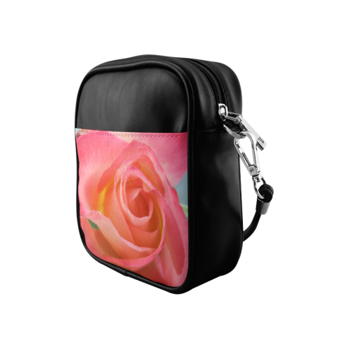 Pink Rose Close-Up Sling Bag (Model 1627)