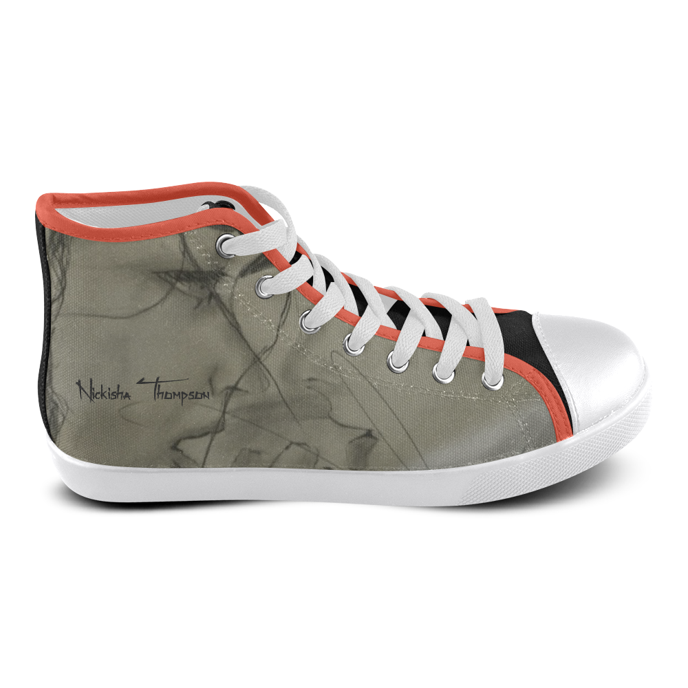 color block high top canvas shoes