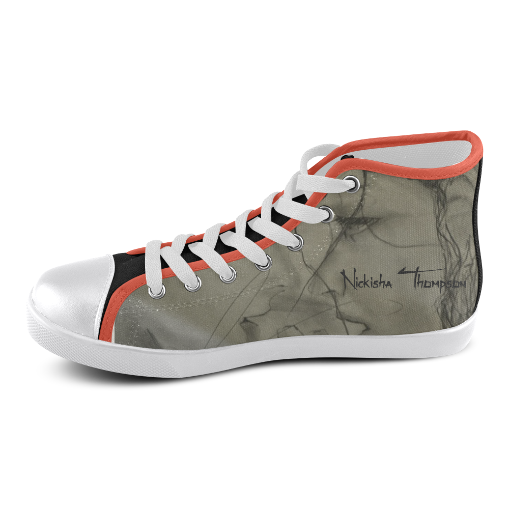 color block high top canvas shoes