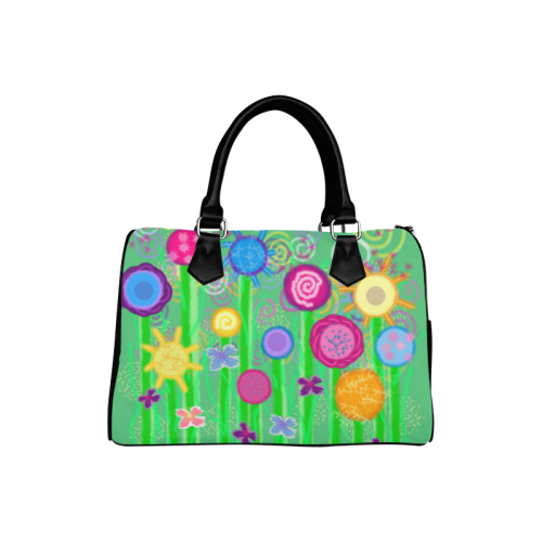 Magical Flowers Boston Handbag (Model 1621)