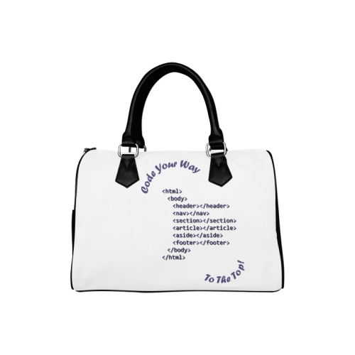 Code Your Way (Dark) Boston Handbag (Model 1621)