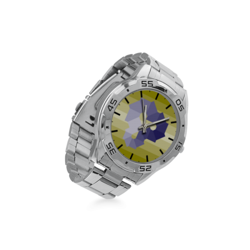 Square Spectrum (Violet) Men's Stainless Steel Analog Watch(Model 108)