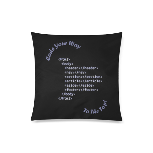 Code Your Way (Light) Custom Zippered Pillow Case 20"x20"(Twin Sides)