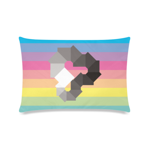 Square Spectrum (Grayscale) Custom Zippered Pillow Case 16"x24"(Twin Sides)