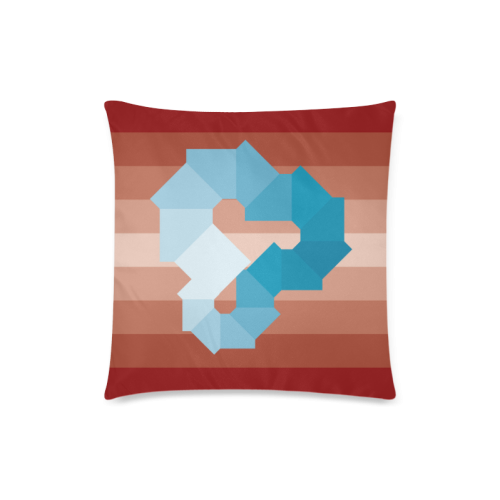 Square Spectrum (Cyan) Custom Zippered Pillow Case 18"x18"(Twin Sides)