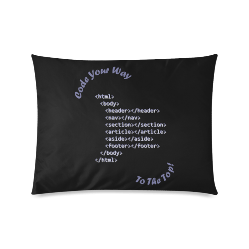 Code Your Way (Light) Custom Zippered Pillow Case 20"x26"(Twin Sides)