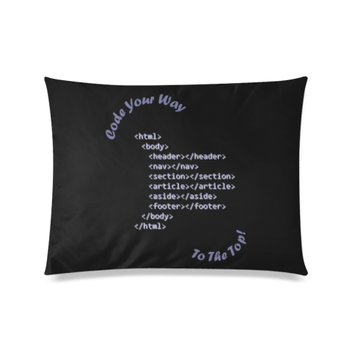 Code Your Way (Light) Custom Zippered Pillow Case 20"x26"(Twin Sides)