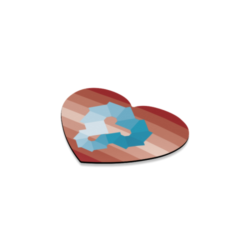 Square Spectrum (Cyan) Heart Coaster
