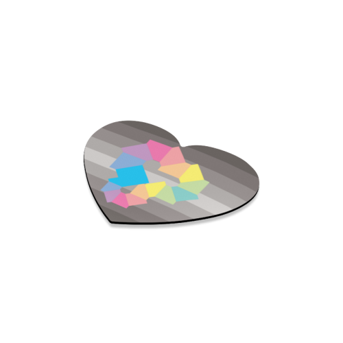 Square Spectrum (Rainbow) Heart Coaster