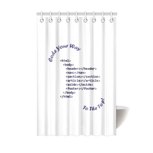 Code Your Way (Dark) Shower Curtain 48"x72"