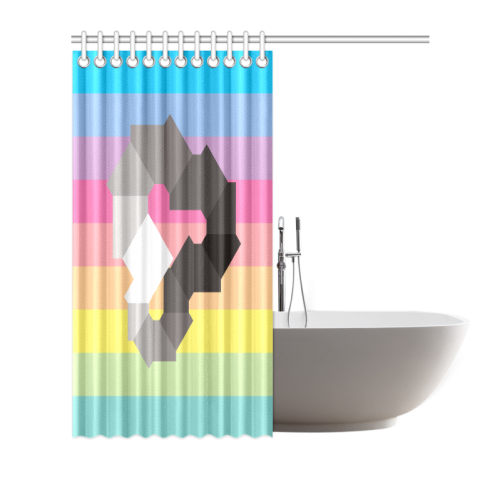 Square Spectrum (Grayscale) Shower Curtain 66"x72"