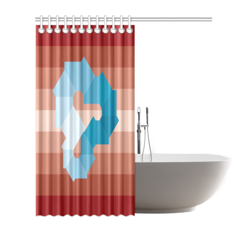 Square Spectrum (Cyan) Shower Curtain 66"x72"