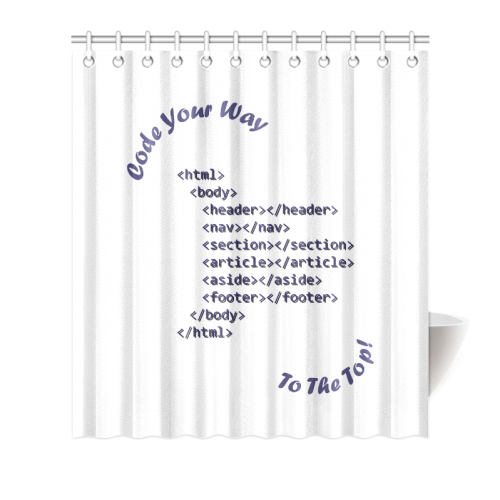 Code Your Way (Dark) Shower Curtain 66"x72"