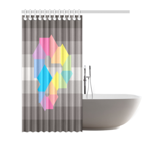 Square Spectrum (Rainbow) Shower Curtain 66"x72"