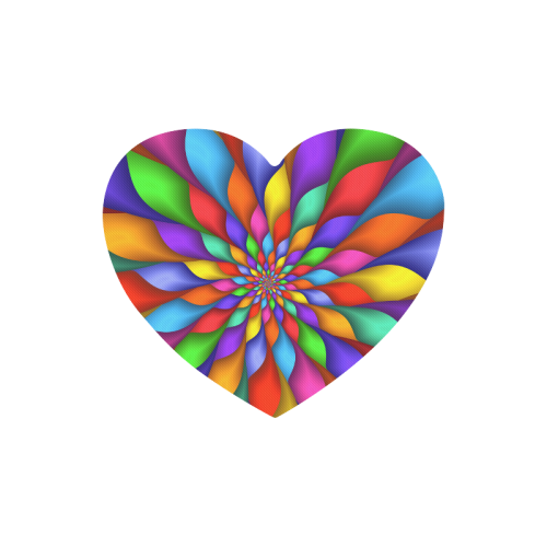 Psychedelic Rainbow Spiral Heart-shaped Mousepad