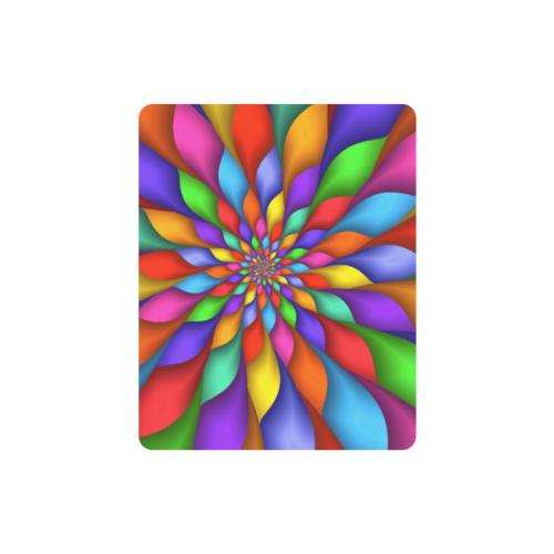 Psychedelic Rainbow Spiral Rectangle Mousepad