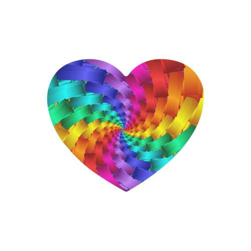 Psychedelic Rainbow Spiral Heart-shaped Mousepad