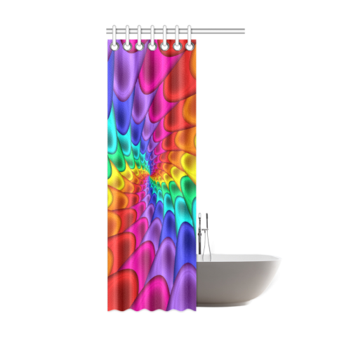 Psychedelic Rainbow Spiral Shower Curtain 36"x72"