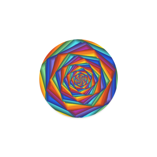 Psychedelic Rainbow Spiral Round Coaster